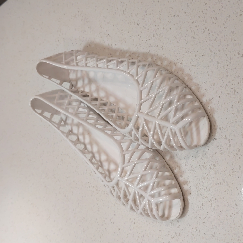 American Apparel White Lattice Jelly Shoes